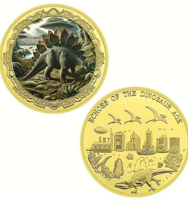 6 Dinosaur Commemorative Coin Set 6 Vintage Designs New