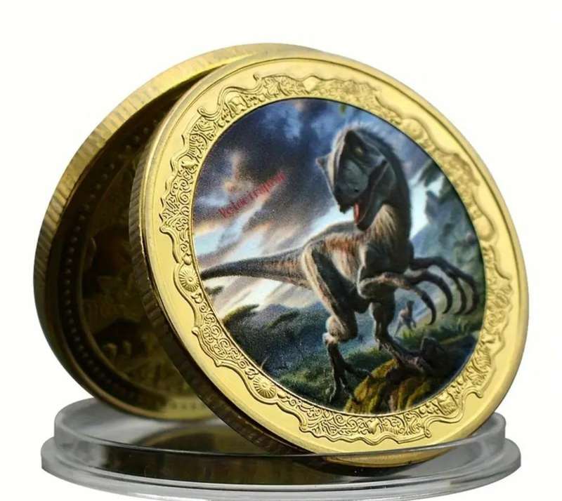 6 Dinosaur Commemorative Coin Set 6 Vintage Designs New