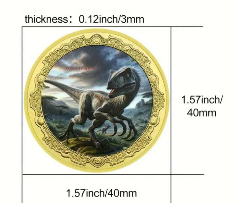 6 Dinosaur Commemorative Coin Set 6 Vintage Designs New