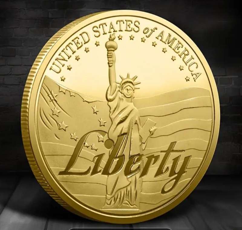 America's Statue of " Library " Coin.  40mm New in Capsule.  "G"