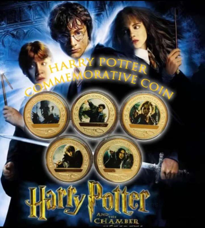 Harry Potter & the Philosopher's 5pc's Gold Plated coin set "60pc's Lomo-Card's"&32pc's Stickers.New