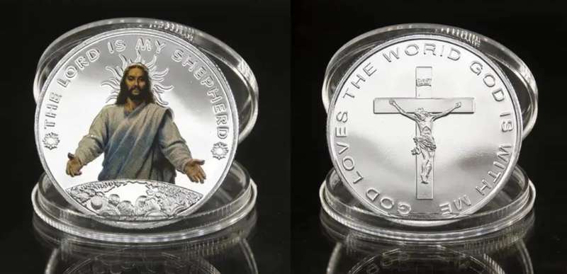 Three Dimensional Relief Coin " The Lord is my Shepherd. New in Capsule "$"