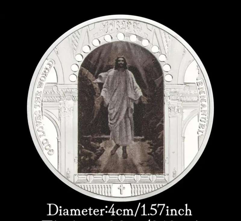 God love The World "EMMANUEL" Silvery Plated Commemorative Coin New in Capsule. "$"