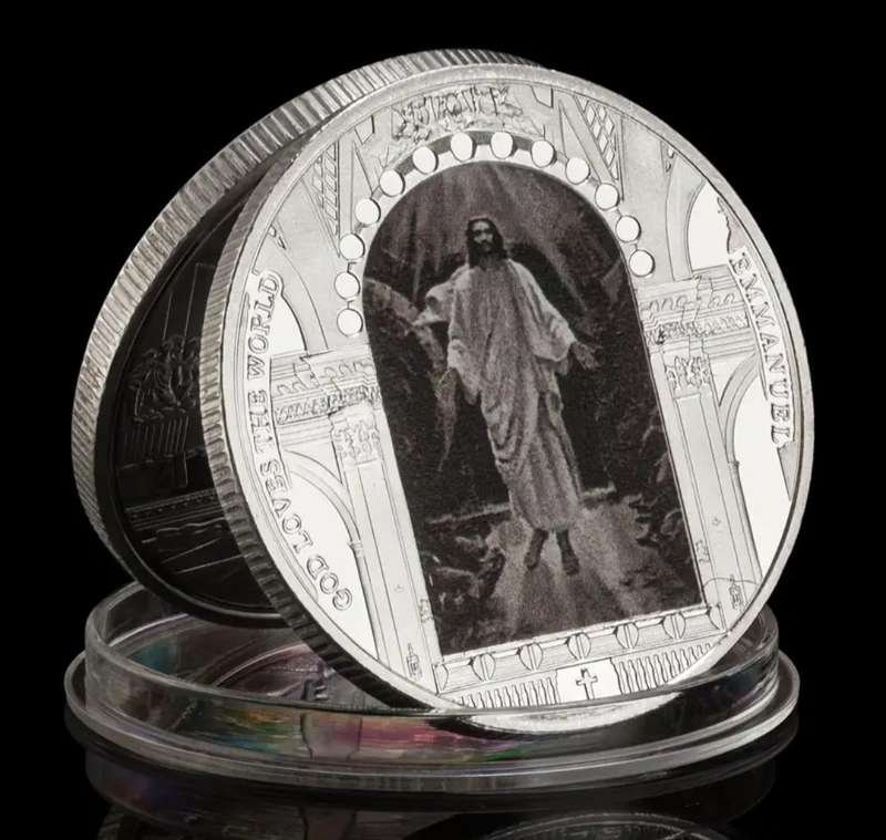 God love The World "EMMANUEL" Silvery Plated Commemorative Coin New in Capsule. "$"