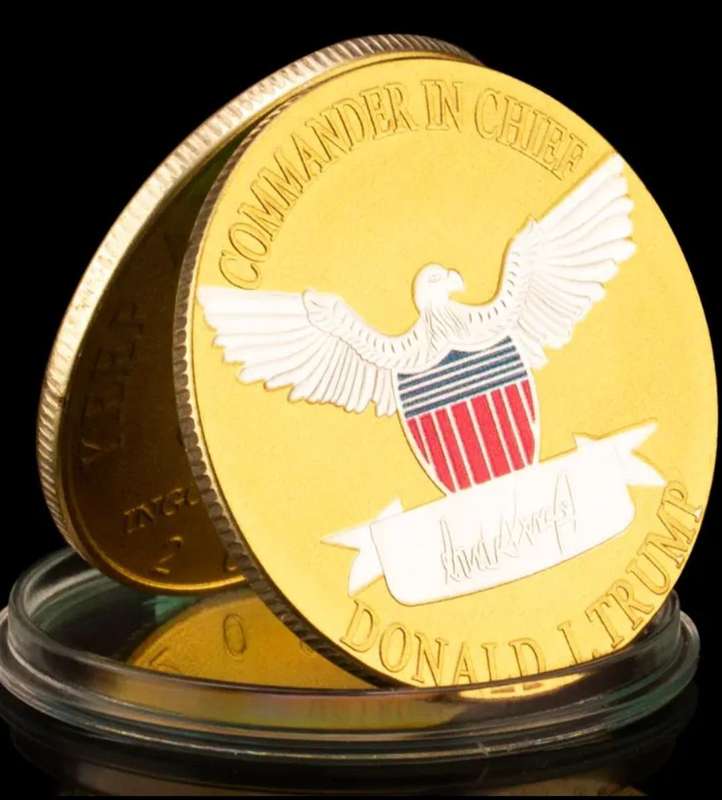 2024 Donald J. Trump " Commander in Chief " Gold Plated Coin  Commemorative Coin. New in Capsule.