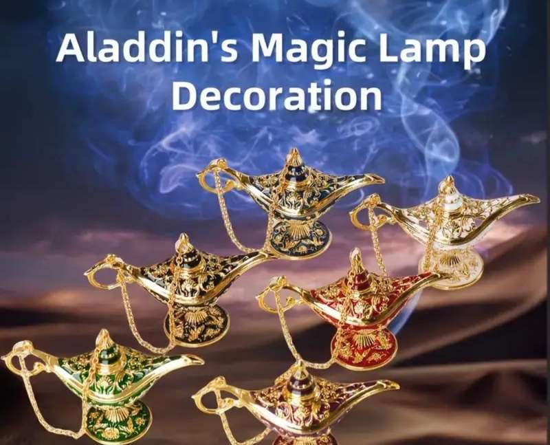 European Mini Aladdin Lamp Statues,Elegant Vintage Craftsmanship "6-Pack" New in Box.Indoor Ornament