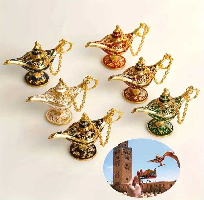 European Mini Aladdin Lamp Statues,Elegant Vintage Craftsmanship "6-Pack" New in Box.Indoor Ornament