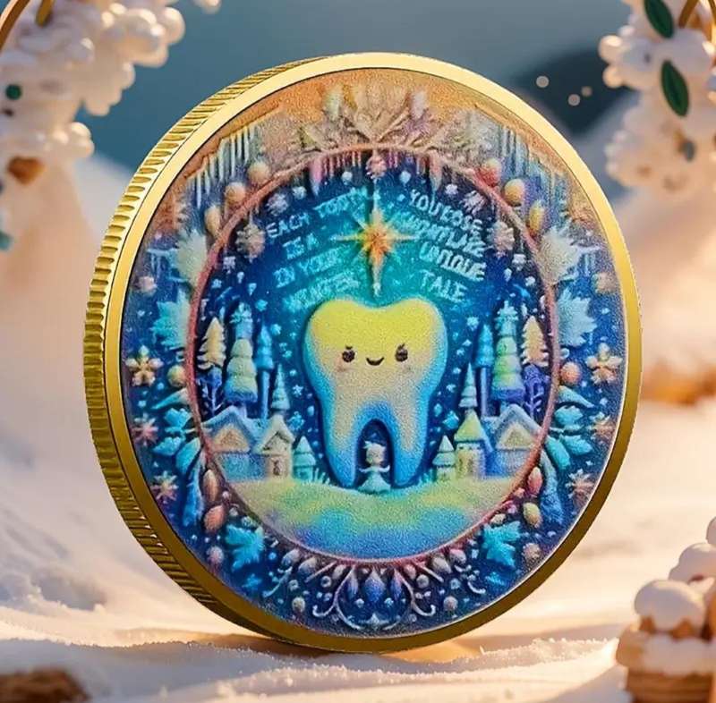 The Tooth Fairy Tooth Exchange Gold Plated Commemorative Coin Set. Full Set of 4 Difficult to get