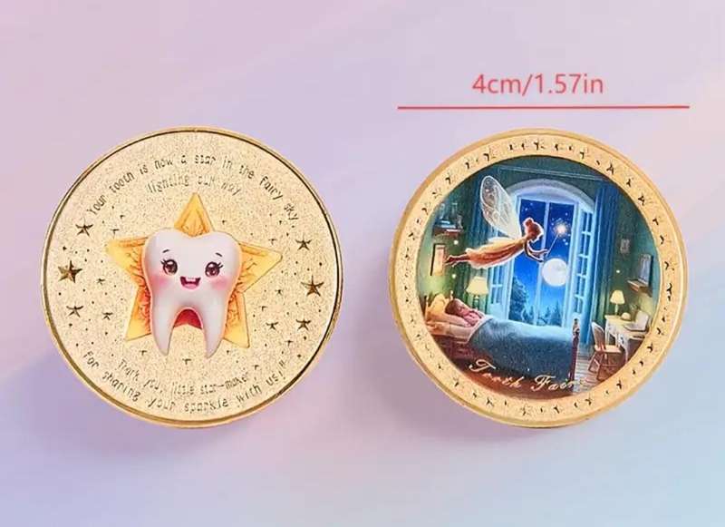 The Tooth Fairy Tooth Exchange Gold Plated Commemorative Coin Set. Full Set of 4 Difficult to get