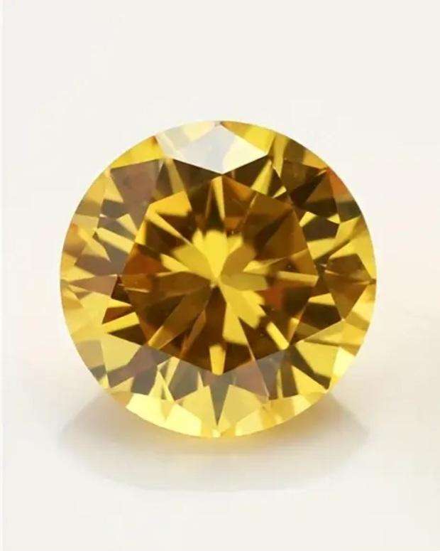 6cm Large Crystal Rhinestone Diamond  "Yellow " Lovely, Excellent,in Box. Crystal "123- Grams".