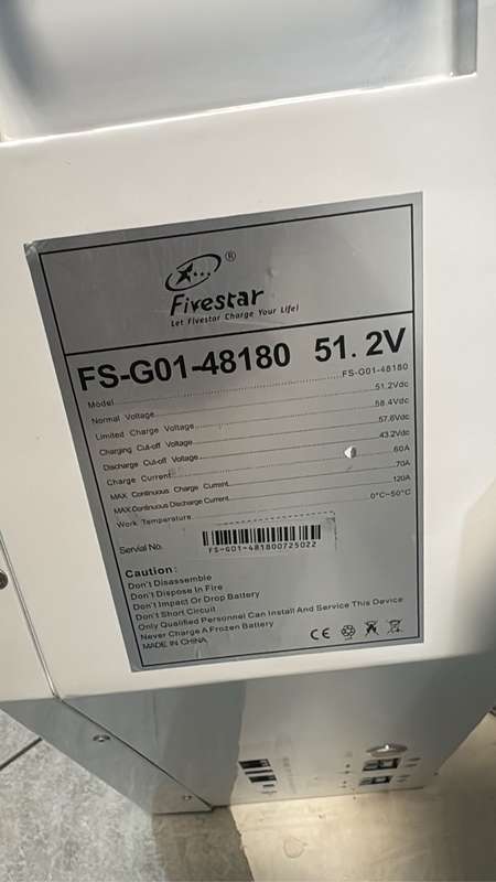 Lithium Battery 9.2KW/h 51.2v 180AH Fivestar