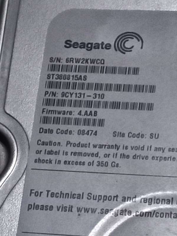 Seagate Barracuda 80 gigabyte hard drive
