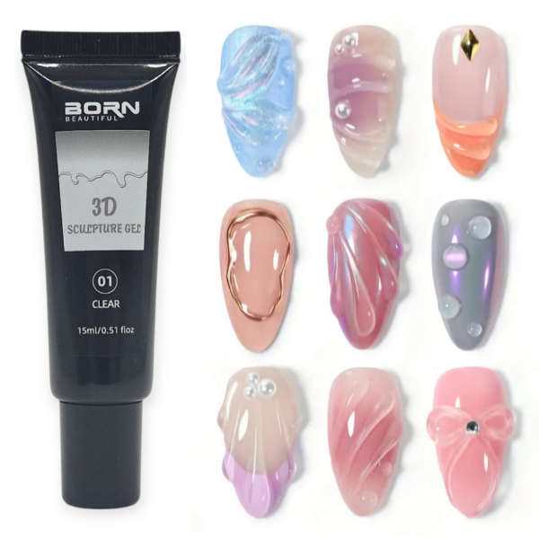 Born Beautiful 3D Sculpture Gel 15ml - 01 Clear