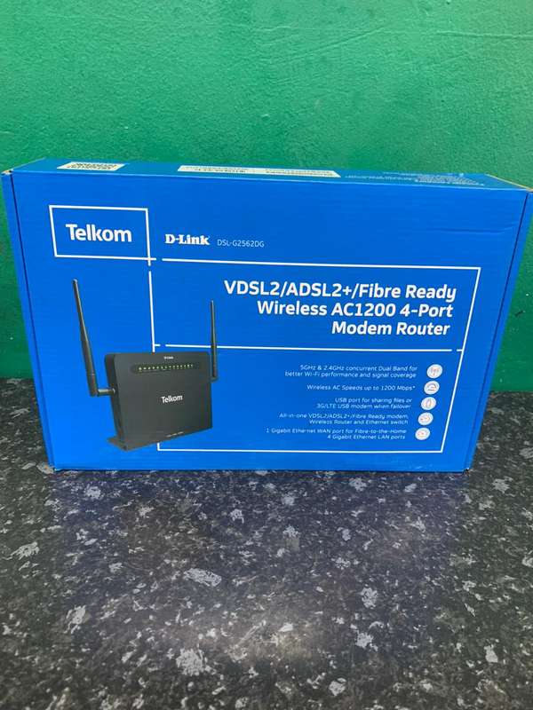 TELKOM D-LINK DSL-G2562DG/TK2 MODERM ROUTER | 4 PORT GIGABIT | USB 2.0 & 3.0 | 1 X GIGABIT WONTELKOM