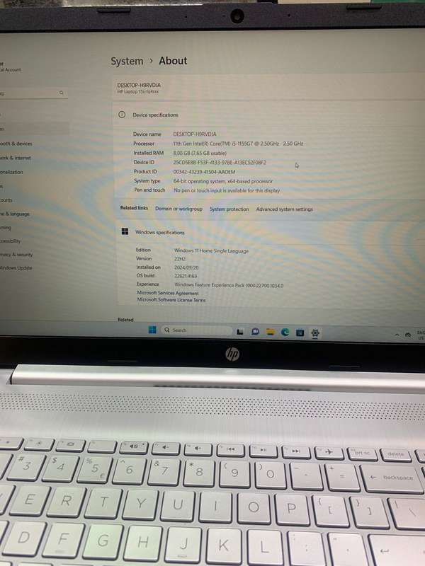 HP 15s Intel Core i5- 1155G7 (11th Gen) 8GB RAM 512GB SSD Window 11 Pro Laptop, Silver