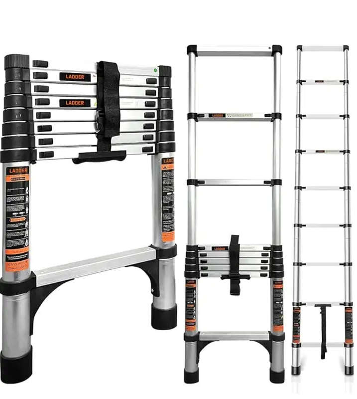 The height of ladder can be adjusted. The ladder can be use as collapsible ladder/ A-Frame ladder/ S