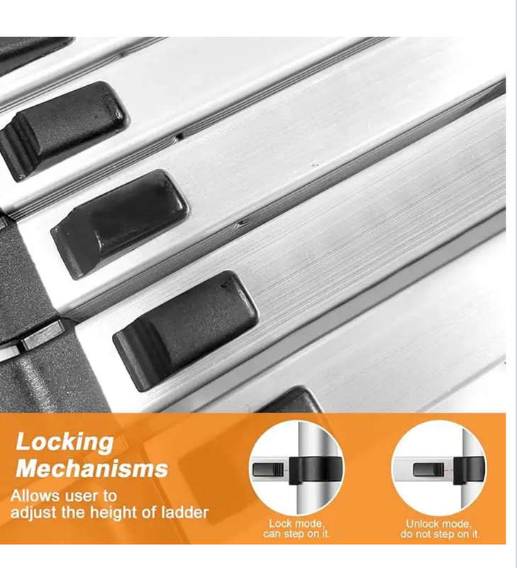 The height of ladder can be adjusted. The ladder can be use as collapsible ladder/ A-Frame ladder/ S