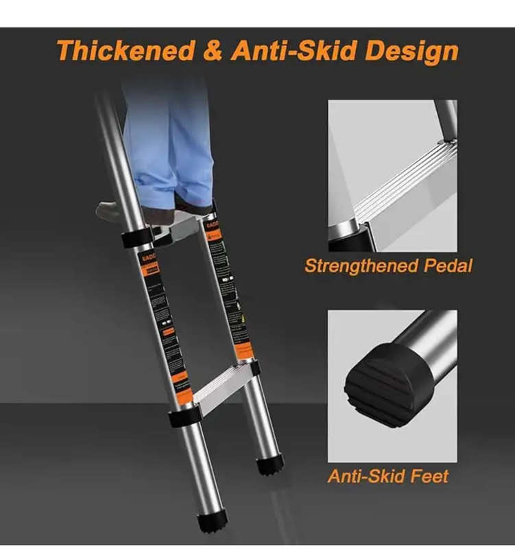 The height of ladder can be adjusted. The ladder can be use as collapsible ladder/ A-Frame ladder/ S
