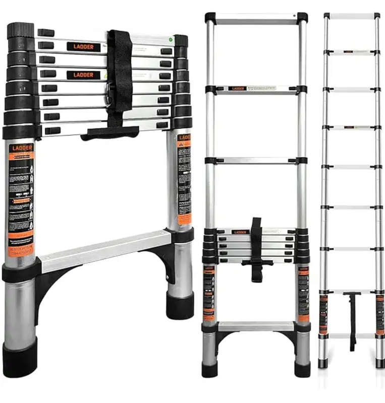 4.4 M Telescopic Ladder Aluminum Alloy Foldable Extension Ladder