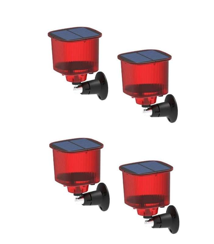 Solar Bird Repeller Light Animal Repellent Sound Light Alarm - 4 Pack