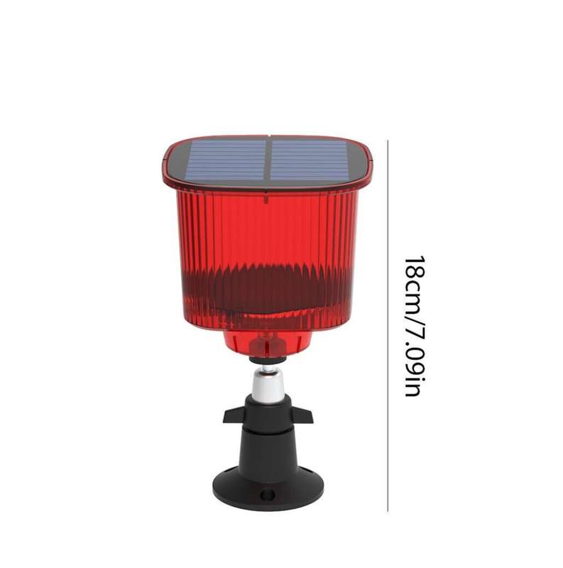 Solar Bird Repeller Flashing Light Animal Repellent Sound Light Alarm - Red