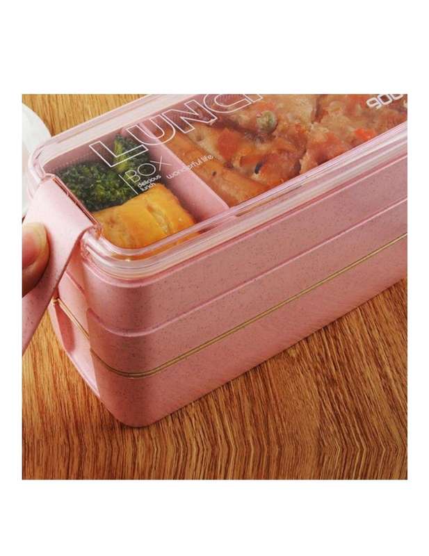 900ml Microwavable 3 Layer Lunch Box With Cutlery Set