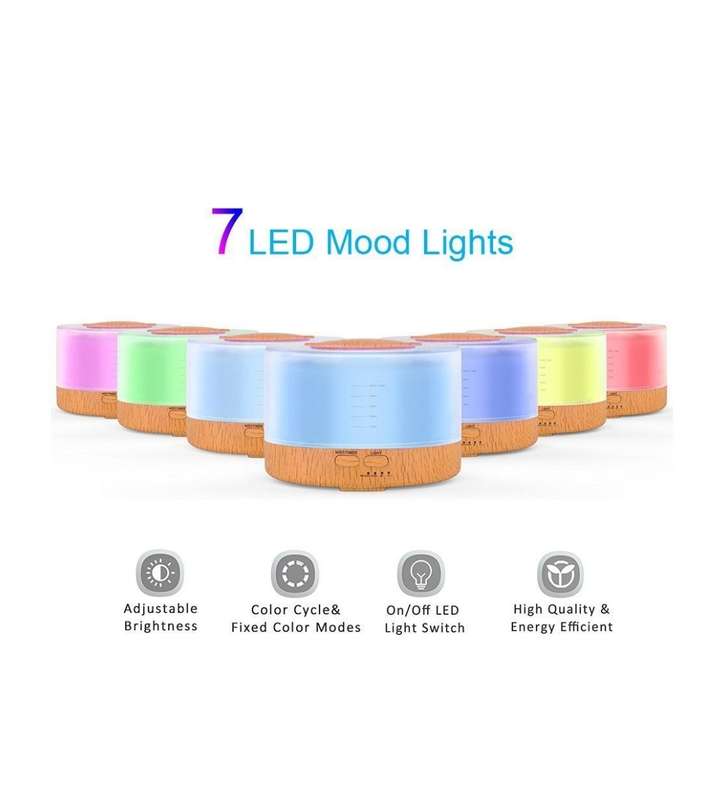 500ml Humidifier Aromatherapy Essential Oil Diffuser With 7 Color Changing