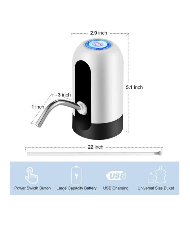 USB-Rechargeable Water Dispenser Automatic Water Bottle Pump