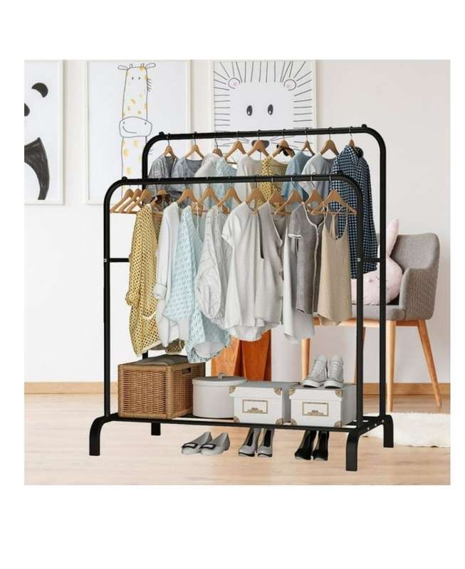 Double Layer Double Pole Clothes Drying Rack