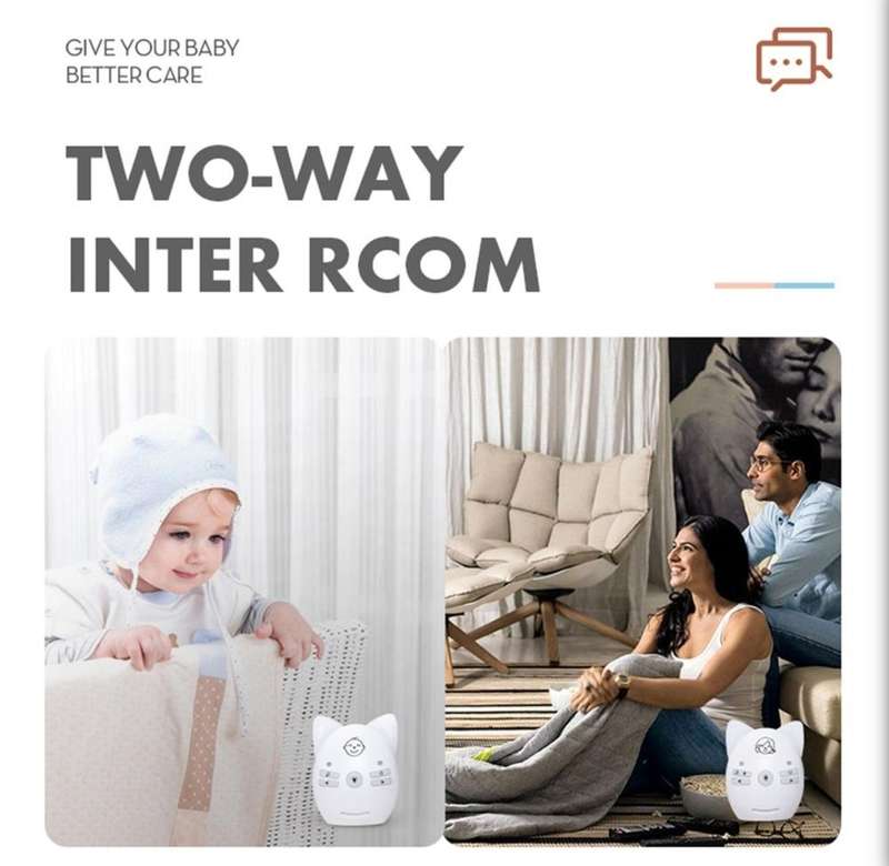V30 Wireless Audio Baby Monitor Support Voice Monitoring + Intercom + Night Light without Battery
