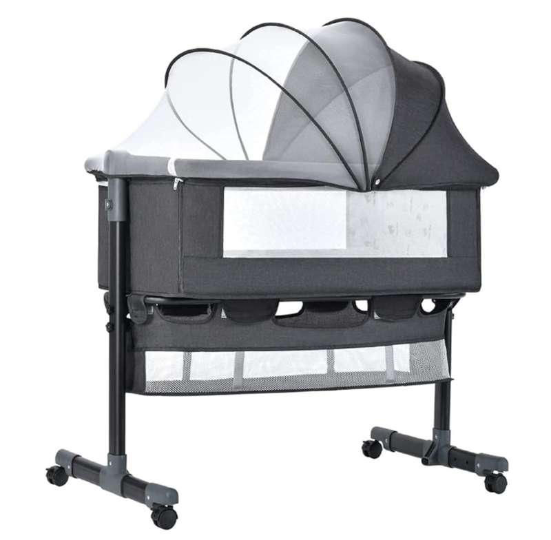 3 In 1 Foldable Bedside Baby Bassinet Sleeper Crib With Bed Net