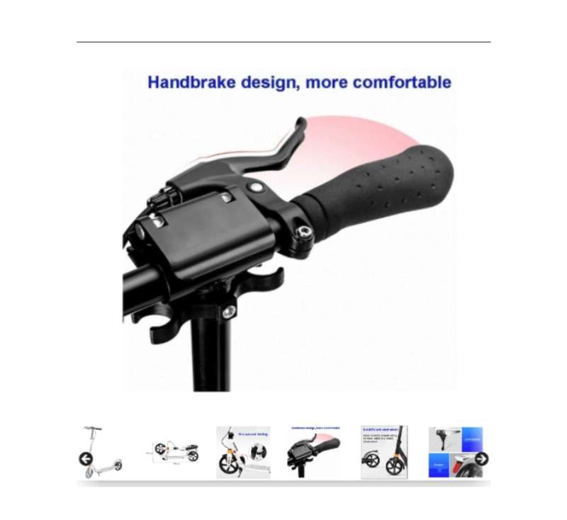 White Commuter Non-Electric Kick Scooter Easy-Folding with Big Wheels