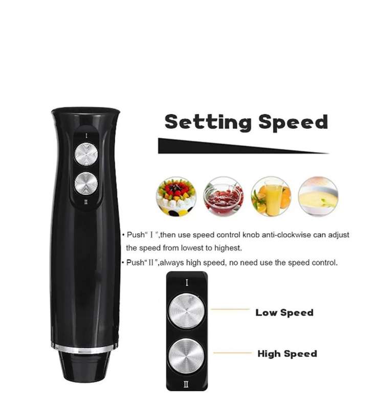 500W 4-in-1 Stainless Steel Hand Blender