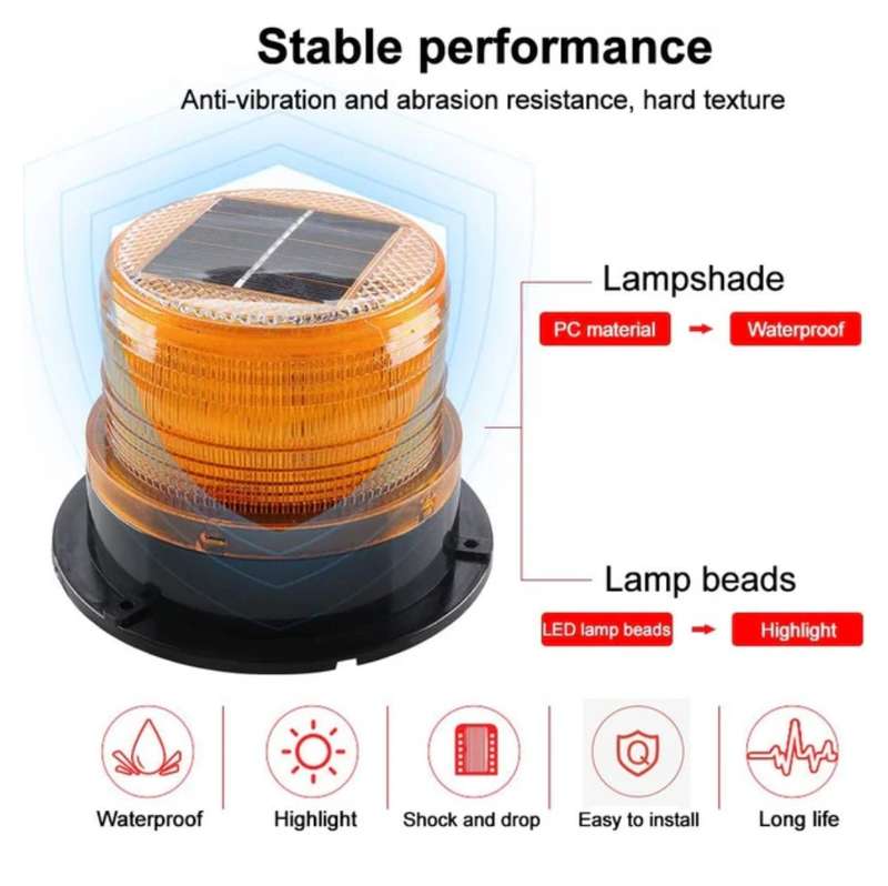 Solar warning light-yellow