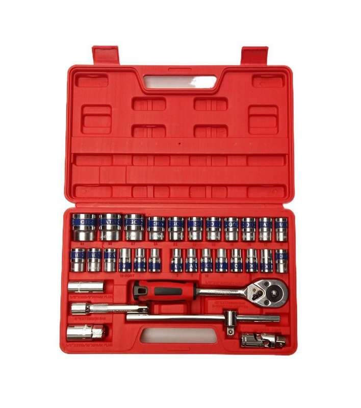 32-Piece 1/2" Drive Ratchet Socket Wrench Mechanics Tool Set