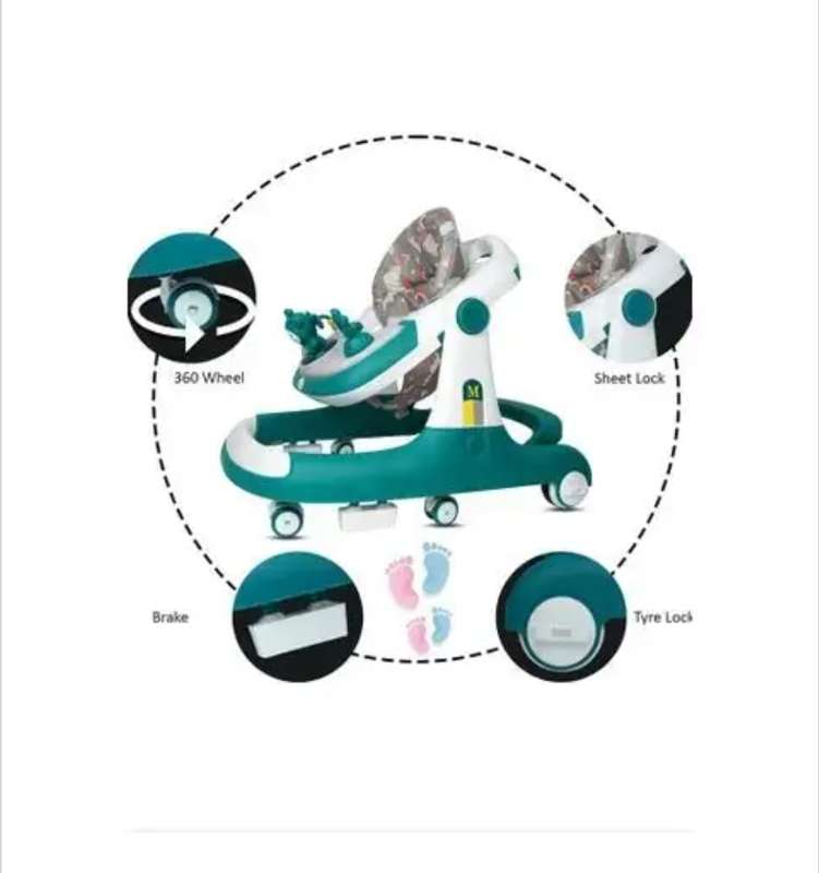 Baby's 4 in 1 Walker and Walking Ring - Turquoise