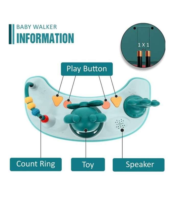 Baby's 4 in 1 Walker and Walking Ring - Turquoise