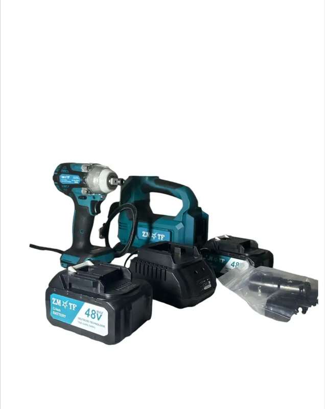 48V Cordless Impact Wrench with Air Compressor