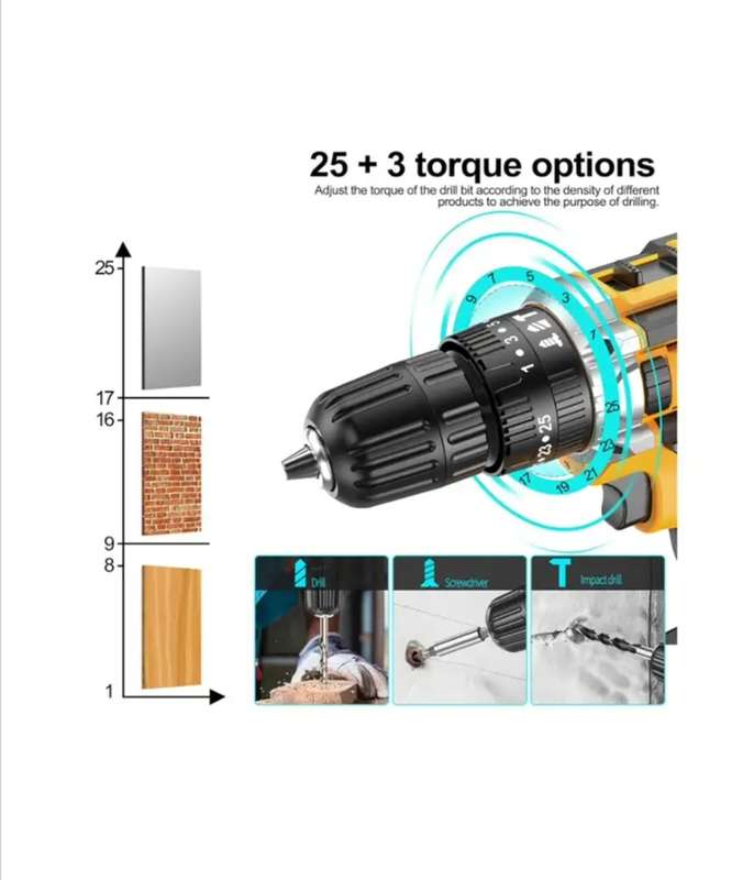 21V Electric Household Drill CORDLESS - Blue