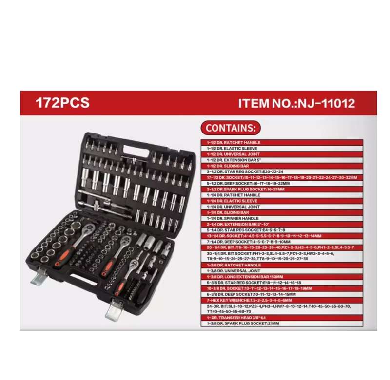 172pc hand tool set