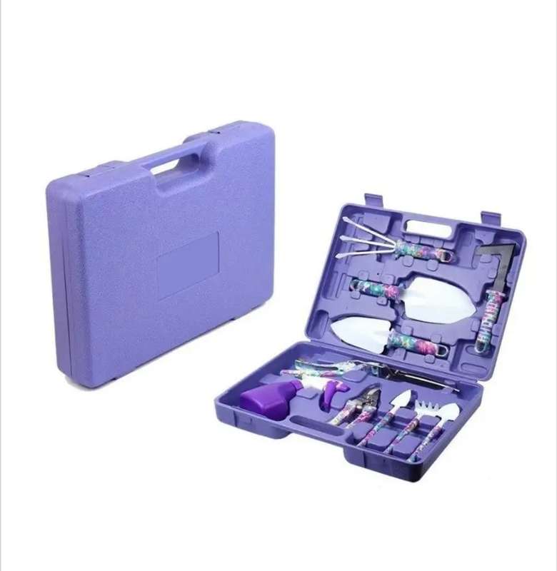 XF0900 Gardening Hand Tools With Purple Floral Print 10 Pieces