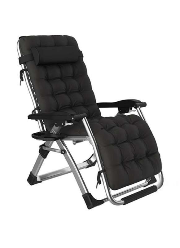 Folding Recliner Lounger Chair With Detachable Cushion And Cup Holder
