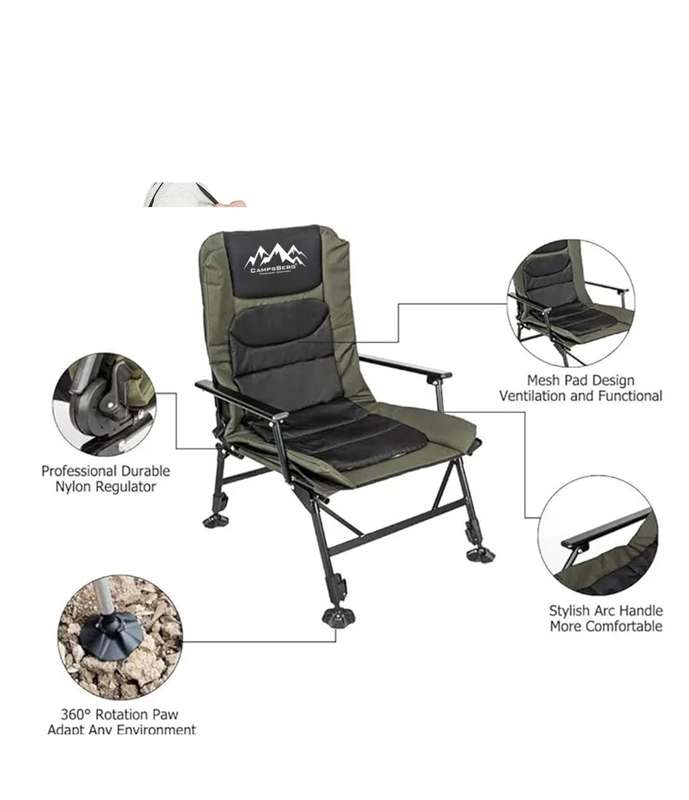 CampsBerg - Extra Large Carp Luxury Camping Chair/Bed