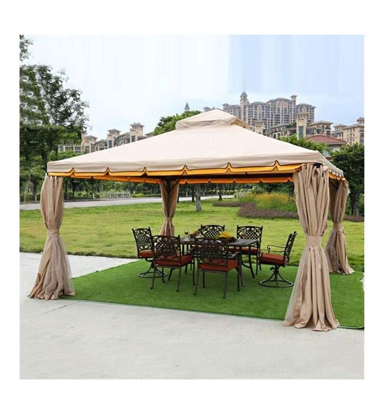 Outdoor Gazebo with Mosquito Netting and Double Vented Roof