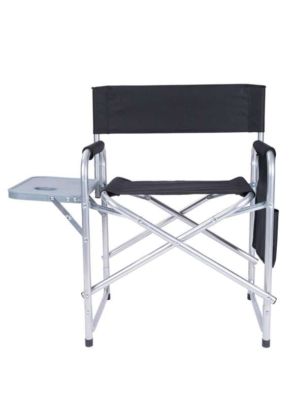 Camping Chair with Side Table Black