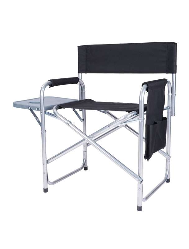 Camping Chair with Side Table Black