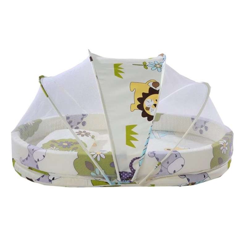 Baby Mattress Mosquito Net Bed - Cute Animals
