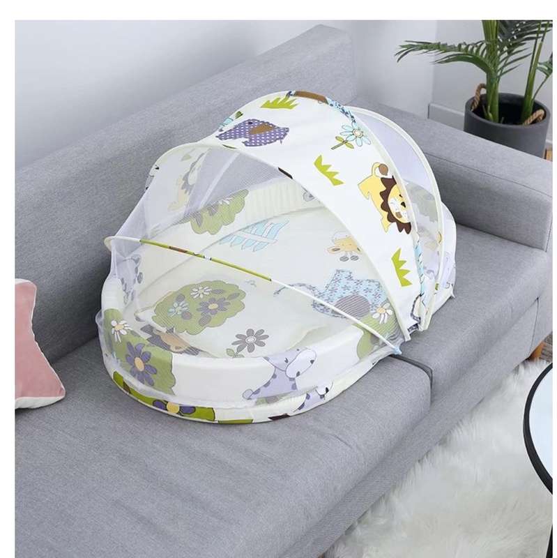 Baby Mattress Mosquito Net Bed - Cute Animals