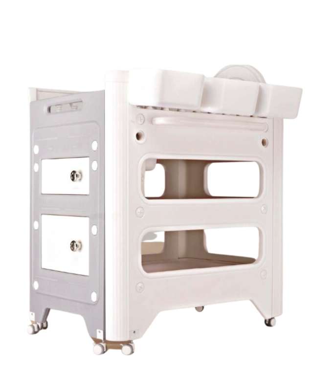 Multi-functional Pull-out Diaper Changing Table with Telescopic Shelves