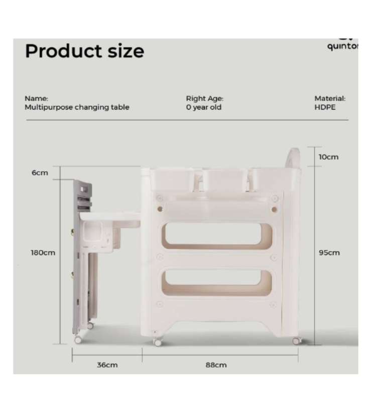 Multi-functional Pull-out Diaper Changing Table with Telescopic Shelves
